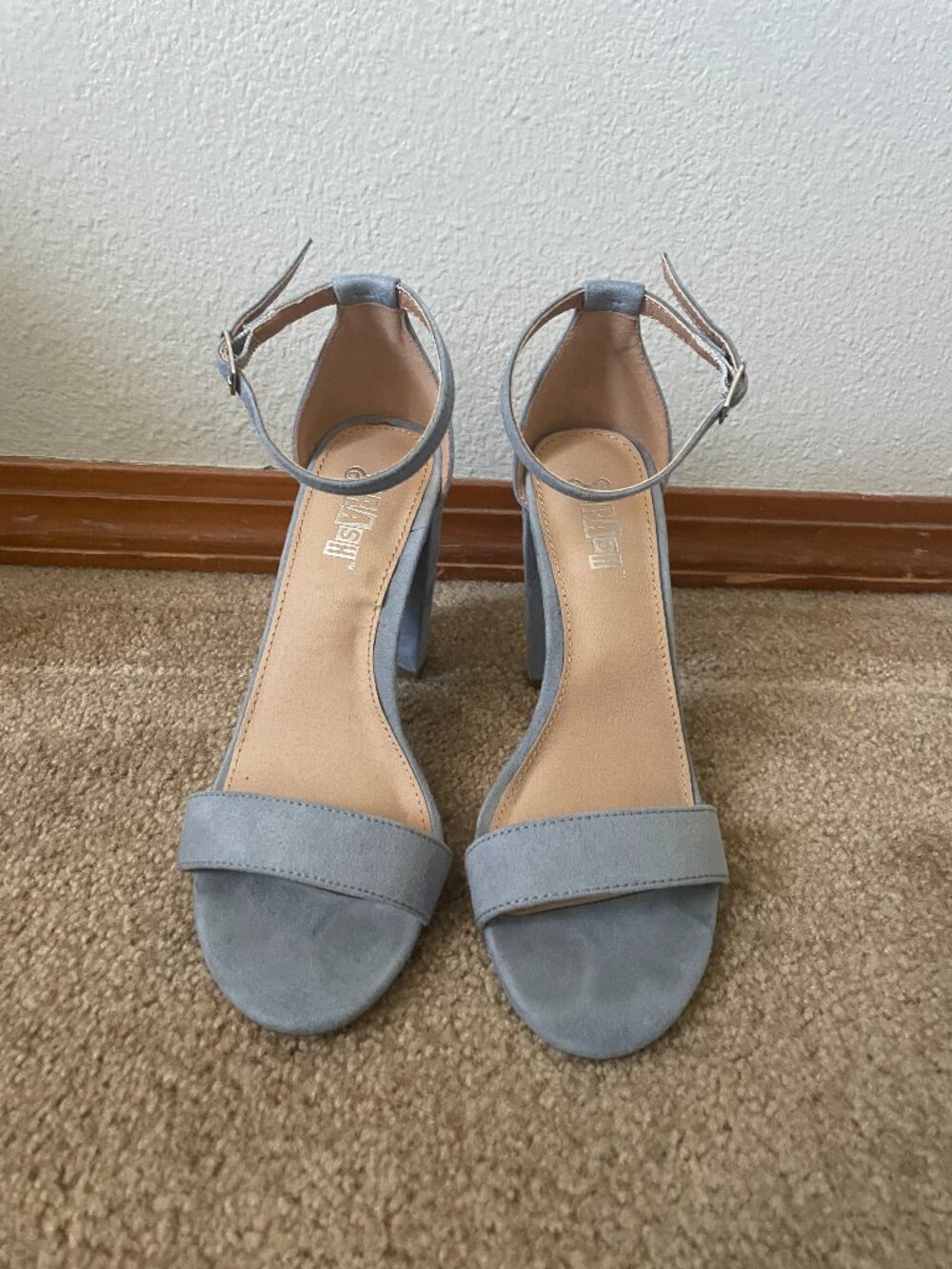 Payless Blue Stappy Sandal Heels